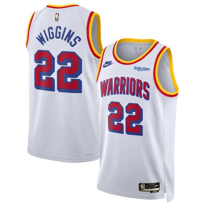 Mens Golden State Warriors #22 Andrew Wiggins White 2024-25 Classic Edition Stitched Jersey Dzhi